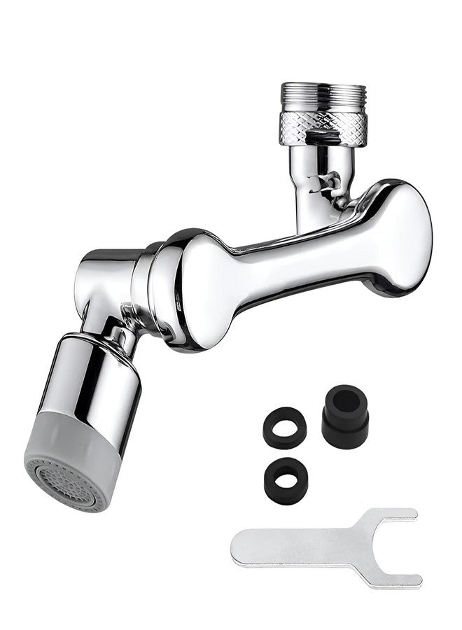 Alark صنبور ألارك الدوار بزاوية 1080 درجة مع فلتر رذاذ عالمي، مزود بفلتر رذاذ دوار بزاوية كبيرة مع وضعين لتدفق المياه، بخاخ حوض (ستانلس ستيل). - Image 1